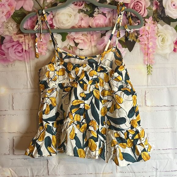 Mine size small Floral Print Women's Sleeveless tie Top - Picture 5 of 7